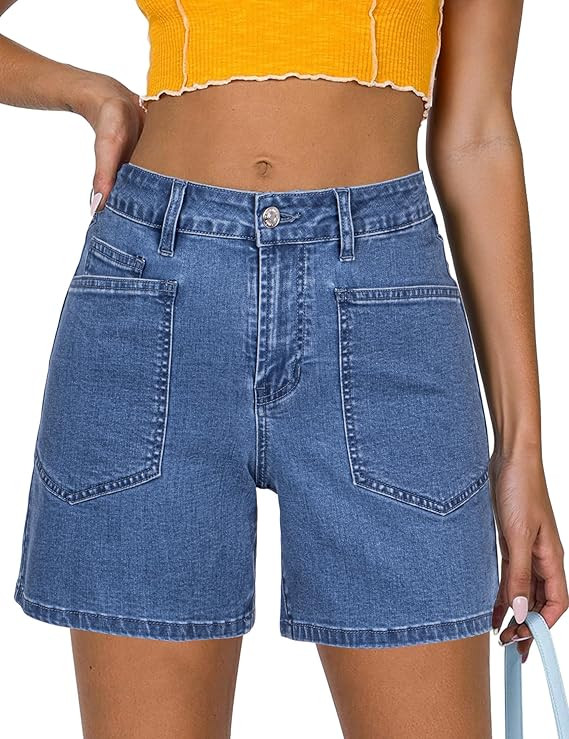luvamia Jean Shorts Womens High Waisted Trendy Stretchy Denim Shorts Casual Summer Jorts with Poc... | Amazon (US)