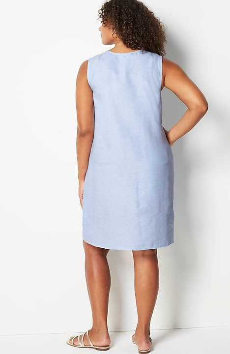 Linen Embroidered & Beaded Dress | J. Jill