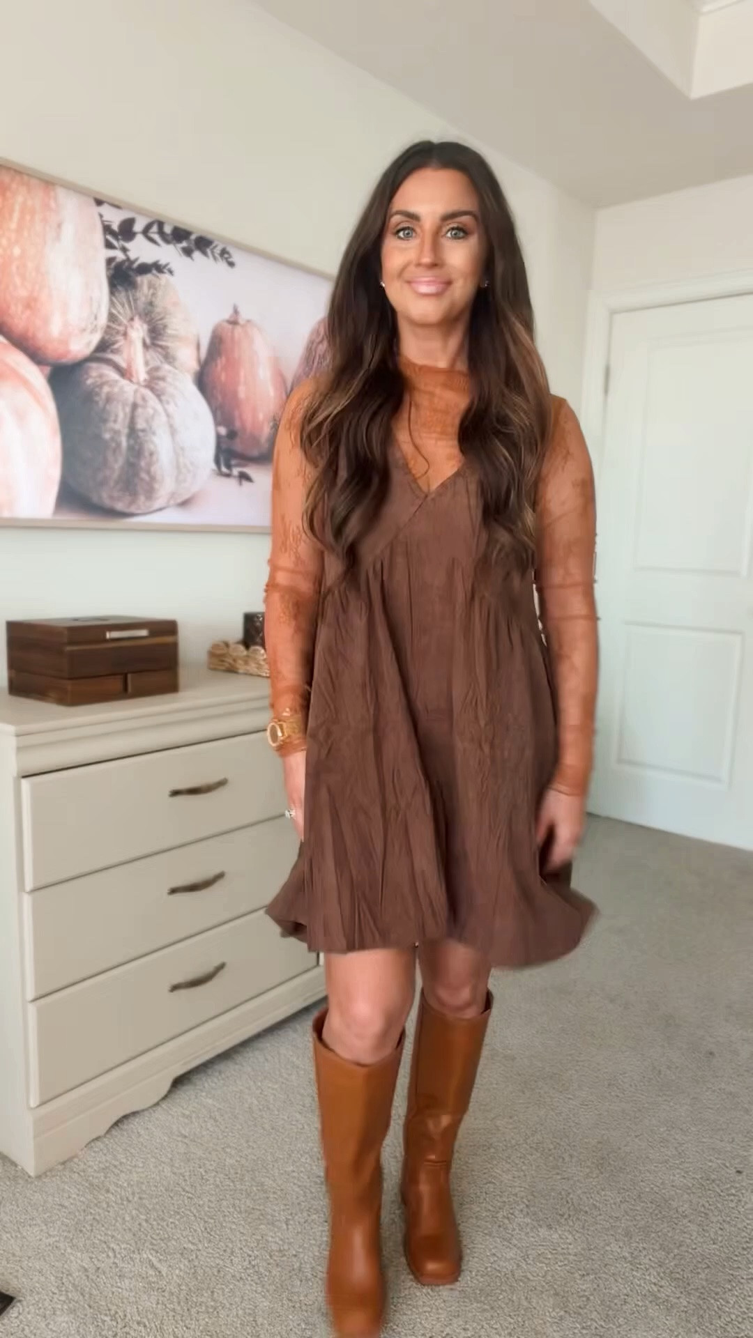 Fall outfit
Shirt small 
Dress small 
Both in the color brown