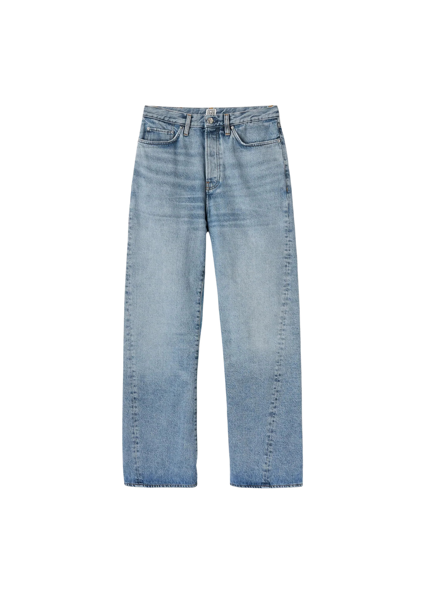 Full Length Twisted Seam Denim in Worn Blue | MODISTE