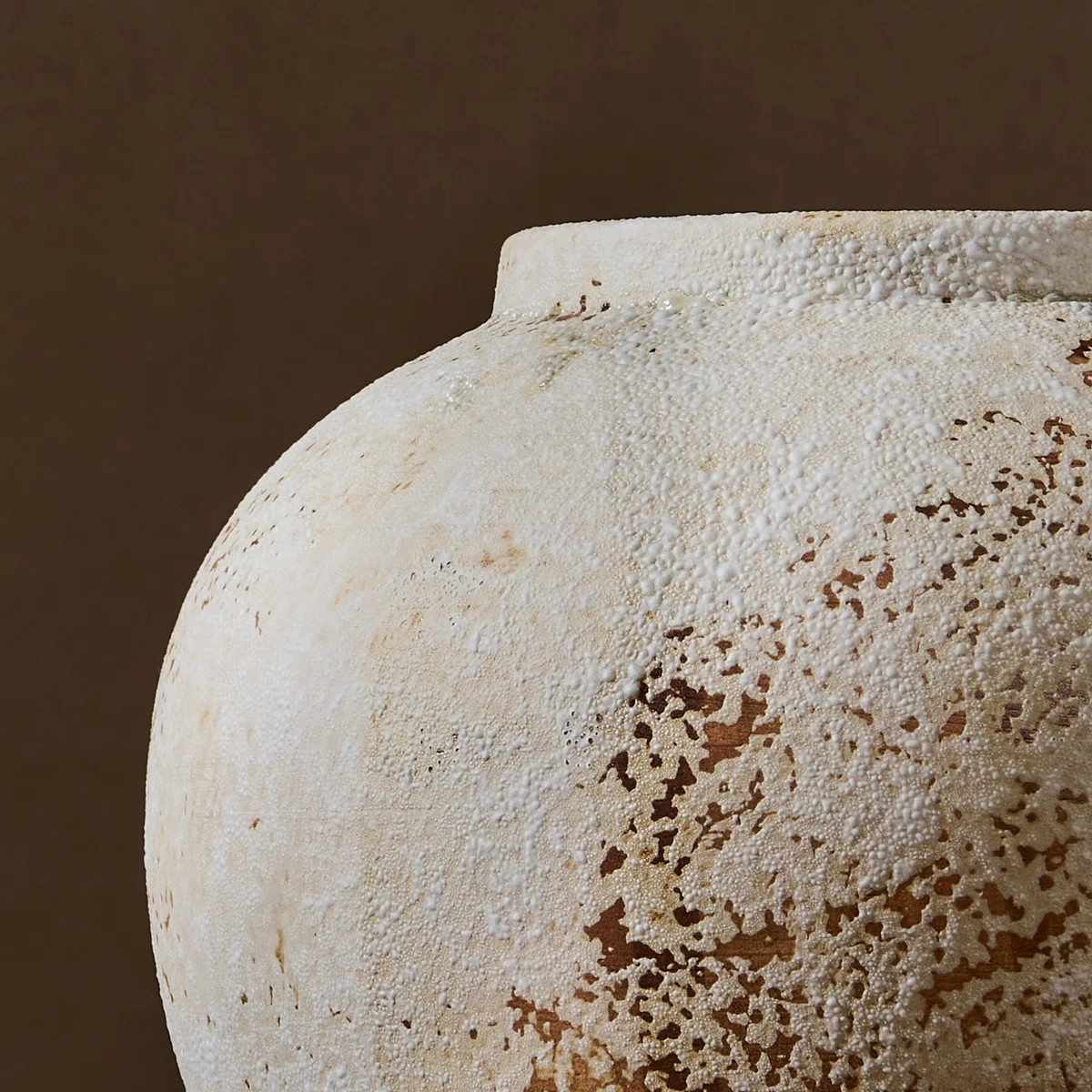 Handmade Ceramic Wide Textured Table Vase, Rustic Style Decorative Vase for Home, Office, Bedroom... | Wayfair North America