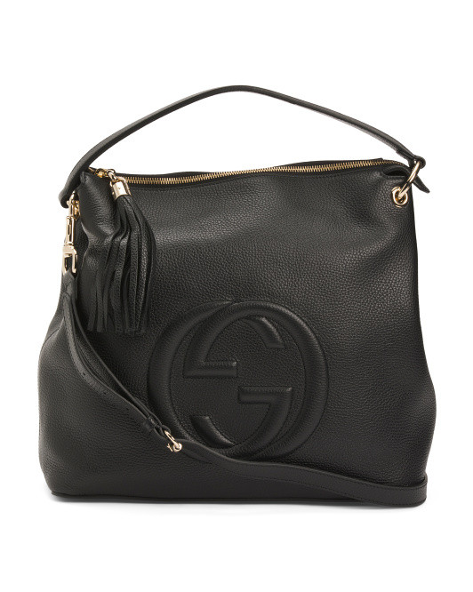 Made In Italy Leather Soho Hobo With Brand Embossing | TJ Maxx