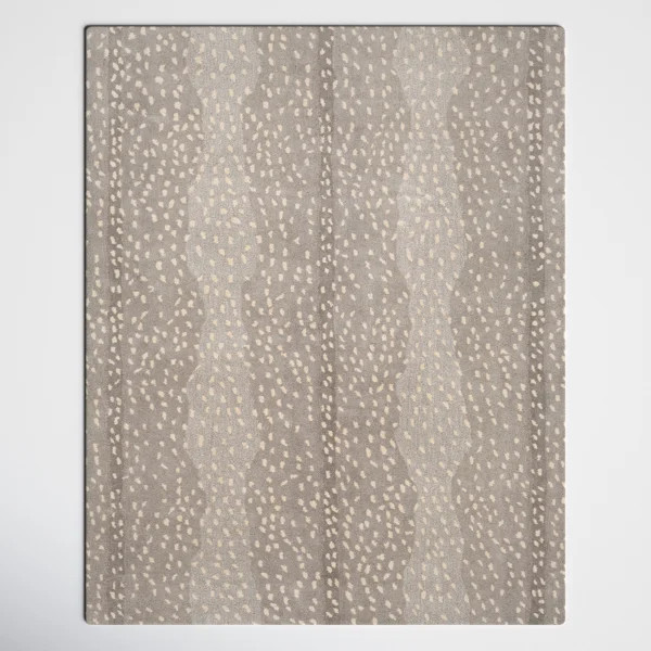Rimma Animal Print Handmade Tufted Wool Light Gray/Taupe Area Rug | Wayfair North America