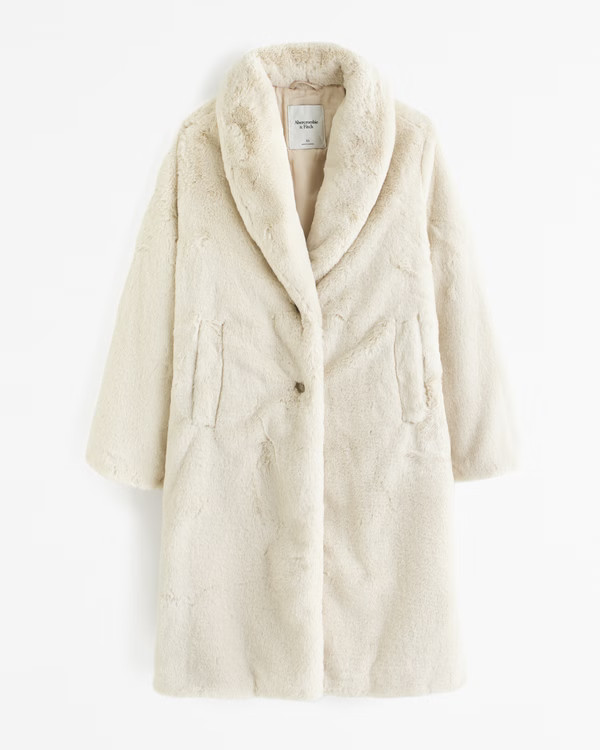 Women's Faux Fur Long-Length Coat | Women's Coats & Jackets | Abercrombie.com | Abercrombie & Fitch (US)