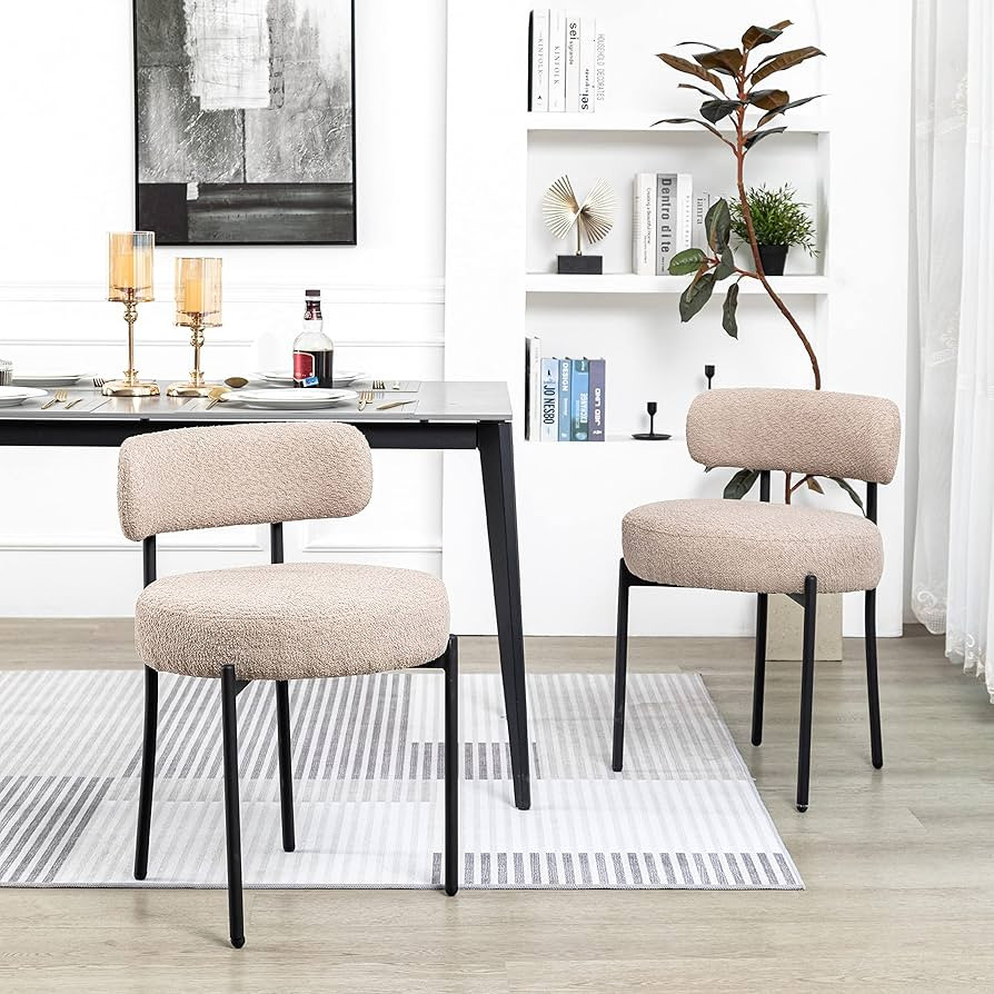 DYHOME Kitchen Chairs Mid-Century Modern Dining Chairs Set of 2, Kitchen Dining Room Chairs, Bouc... | Amazon (US)