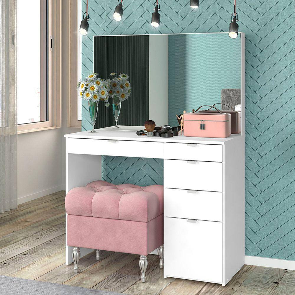 Penteadeira 5 Gavetas 1 Divisor Linden Politorno Branco | Casas Bahia (BR)