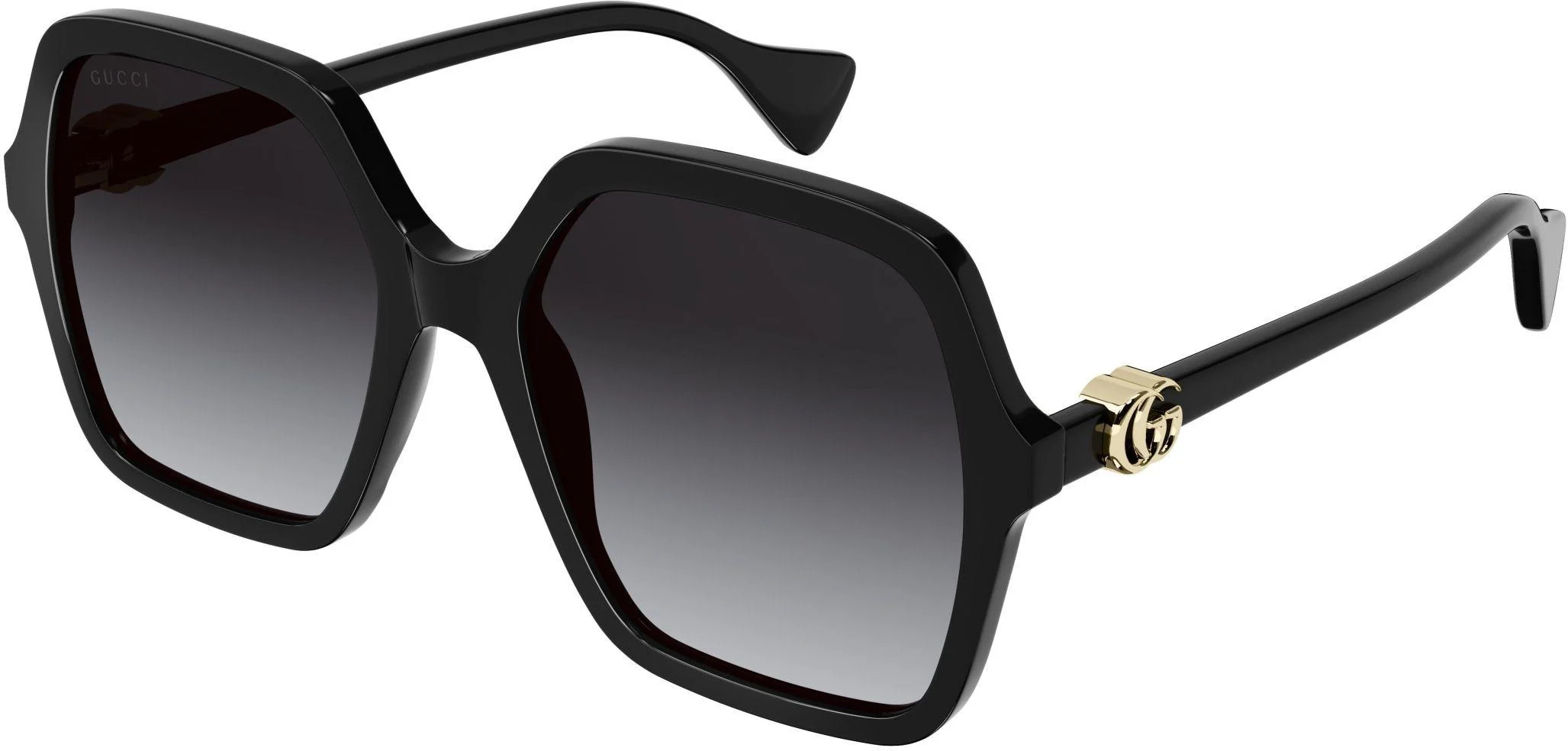 Gucci Logo GG1072S Sunglasses 001 - Black - Grey Women Square | Designer Optics
