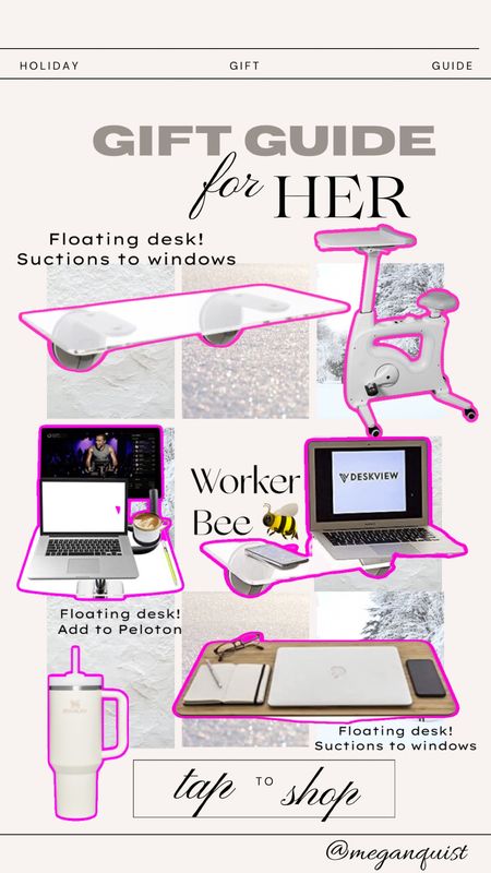 Gift guide for the worker bee 

Stay hydrated Stanley adventure quencher 
Work while workout 

Stressed? Distracted? Enter #flowstate with me 🤍🧠 
This is the perfect GIFT IDEA for yourself ;) or anyone who works from home, in a shared workspace, hopping on planes, seasonal depression, needing a quieter location, so many things 💡💻

There is also different options for the aesthetics and size of the desk- you can add on a riser for laptops to keep your keyboard under. *You do need a strong enough window for this so please read the instructions and your window before trying so you don't shatter it! 

I leave mine up overnight and it's never fallen! @mydeskview ILY 💻🖥️👩🏻‍💻

Amazon fashion | Amazon Beauty | outfit inspo | affordable fashion | Pinterest Style | ShopLTK | LuxuryMegg | GRWM| How to style | OOTD | Mpls Blogger | Microinfluencer | UGC Creator | Amazon finds | Amazon home | gift ideas | acrylic style | acrylic desk | aesthetic office | pink office | iMac style | LTKHome | Pink Mac | Pinterest office | on the go girl | wellness girl | the pill aesthetic | mental health | productivity | portable desk | designer iPad case | Dior case | small business tools

#LTKfit #LTKGiftGuide #LTKworkwear