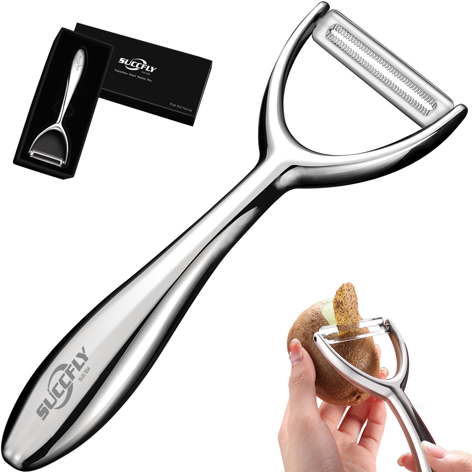 Vegetable Peeler Stainless Steel, Premium Potato Peelers for Kitchen, Veggie Fruit Peeler, Apple ... | Amazon (US)