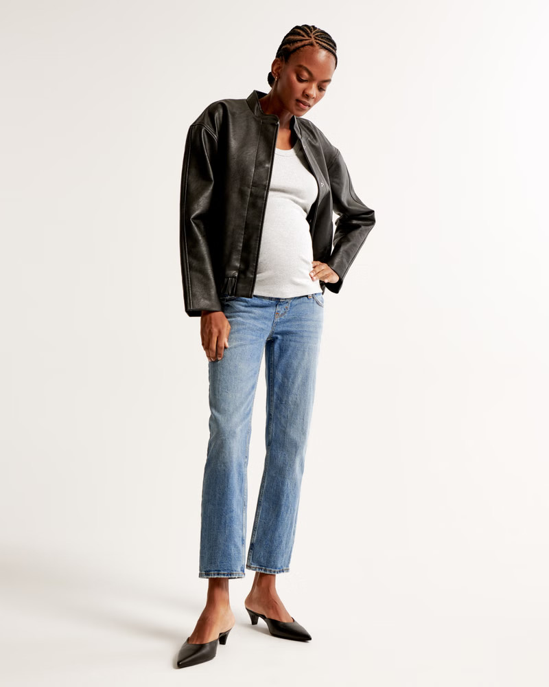 Women's Maternity 90s Straight Jean | Women's Bottoms | Abercrombie.com | Abercrombie & Fitch (US)