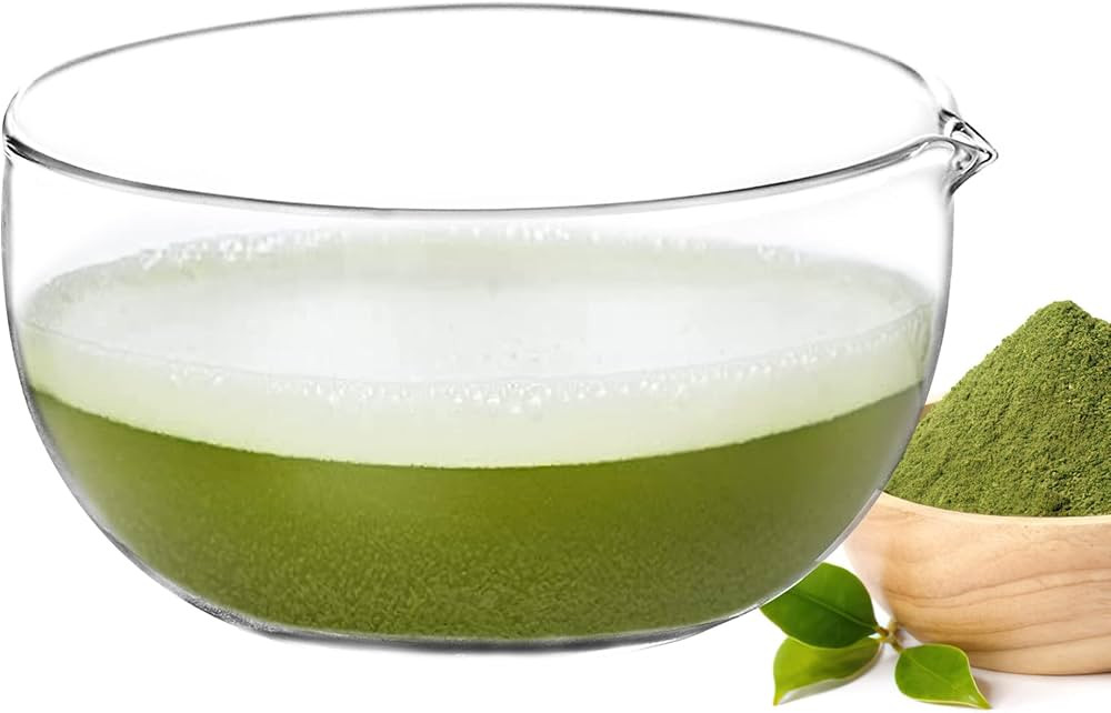 Glass Matcha Bowl With Pouring Spout, Ceremonial Mixing Chawan, Clear Traditional Japanese Style ... | Amazon (US)