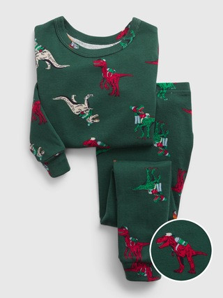 babyGap 100% Organic Cotton Holiday Dino PJ Set | Gap (US)