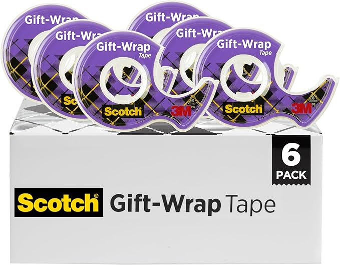 Scotch Gift-Wrap Tape, 3/4 in x 650 in, 6 Dispensers/Pack | Amazon (US)