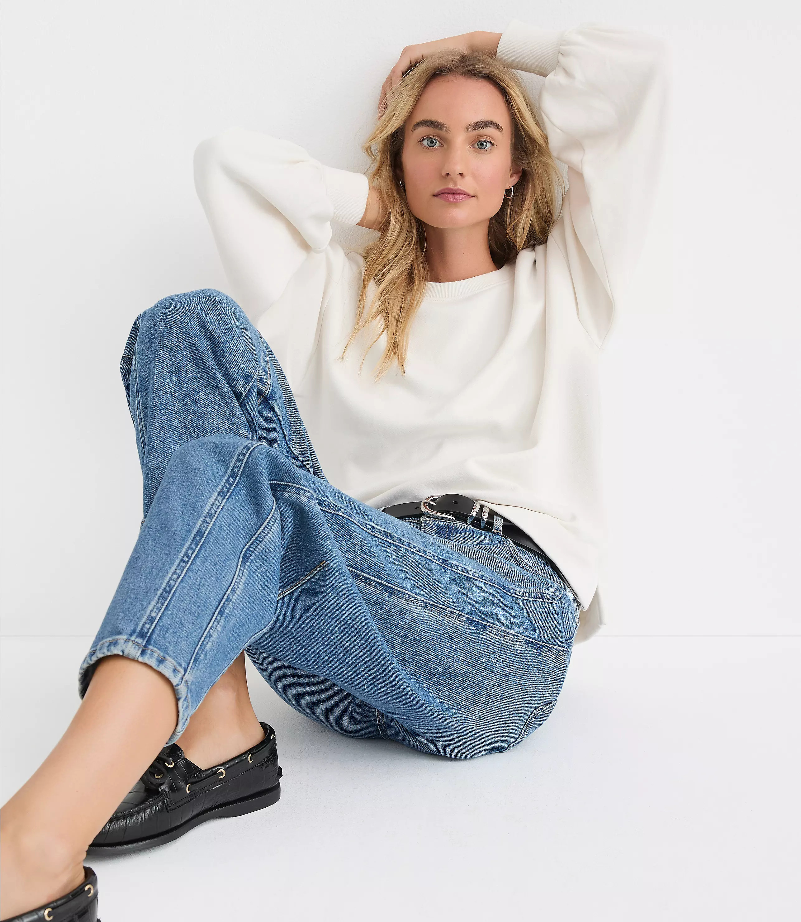 Blouson Sleeve Tunic Sweatshirt | LOFT