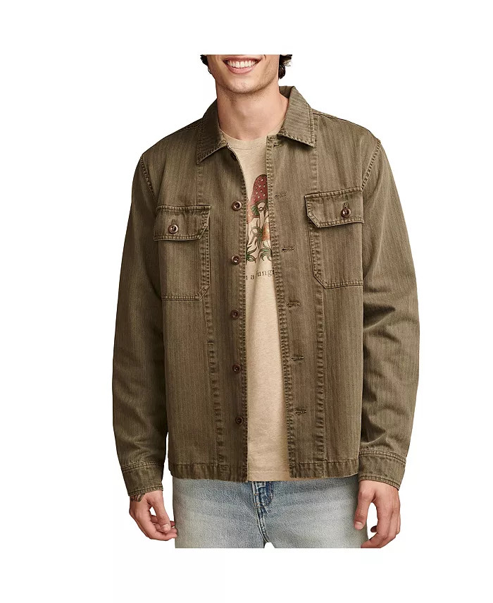 Lucky Brand Men's Long Sleeves Herringbone Shirt Jacket - Macy's | Macy's