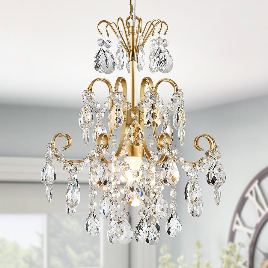 WUZUPS Crystal Chandelier 1-Light Pendant Ceiling Light Modern Lighting Fixture for Bedroom Hallw... | Amazon (US)