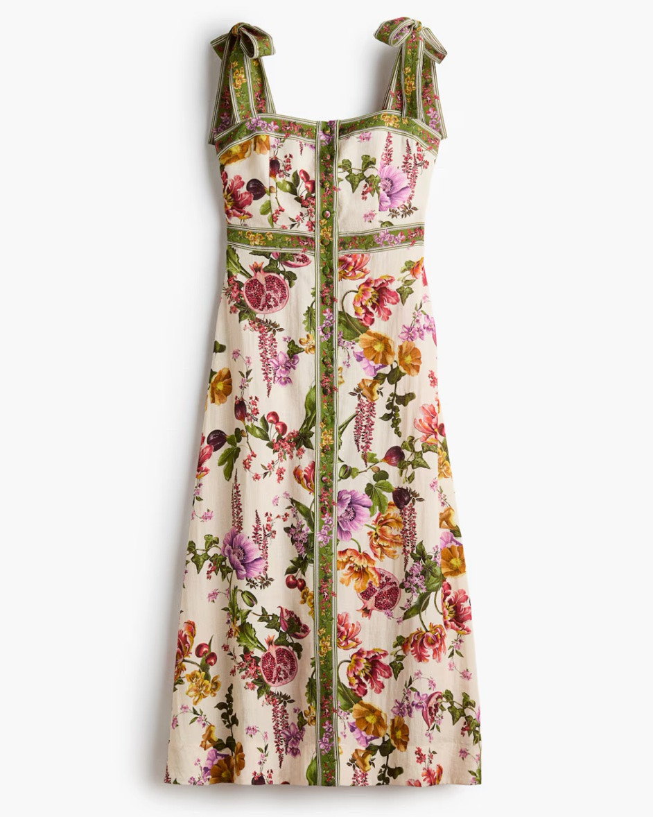 Botanical fruit and floral print tie strap midi dress

#LTKSeasonal