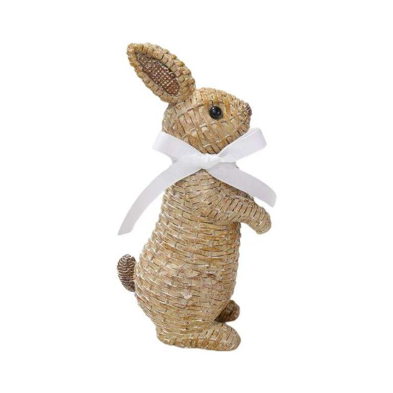 Easter Bunny Figurine Resin Rattan Woven Rabbit Outdoor Garden Yard Decor | Walmart (US)