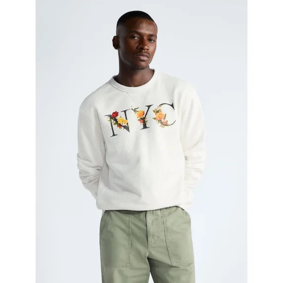 Free Assembly Men's New York Graphic Cotton Sweatshirt, Sizes S-2XL | Walmart (US)