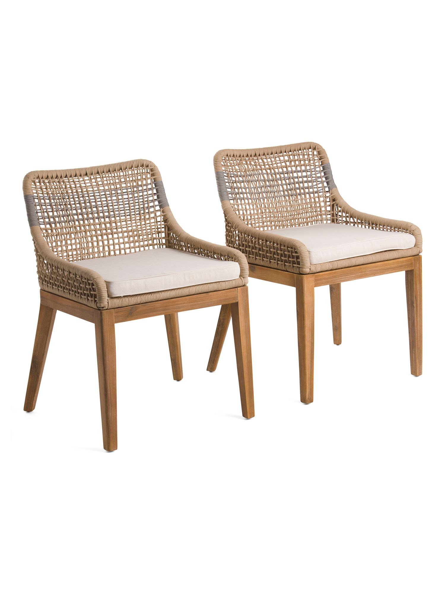 Set Of 2 Woven Stripe Dining Rope Chairs | Kitchen & Dining Room | Marshalls | Marshalls