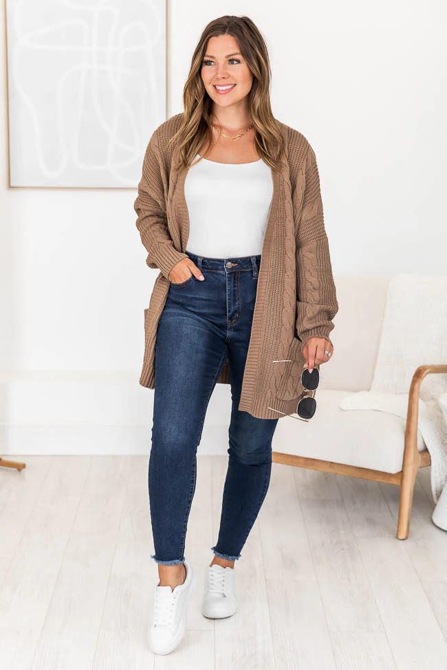 Won't Change My Heart Tan Cardigan | Pink Lily