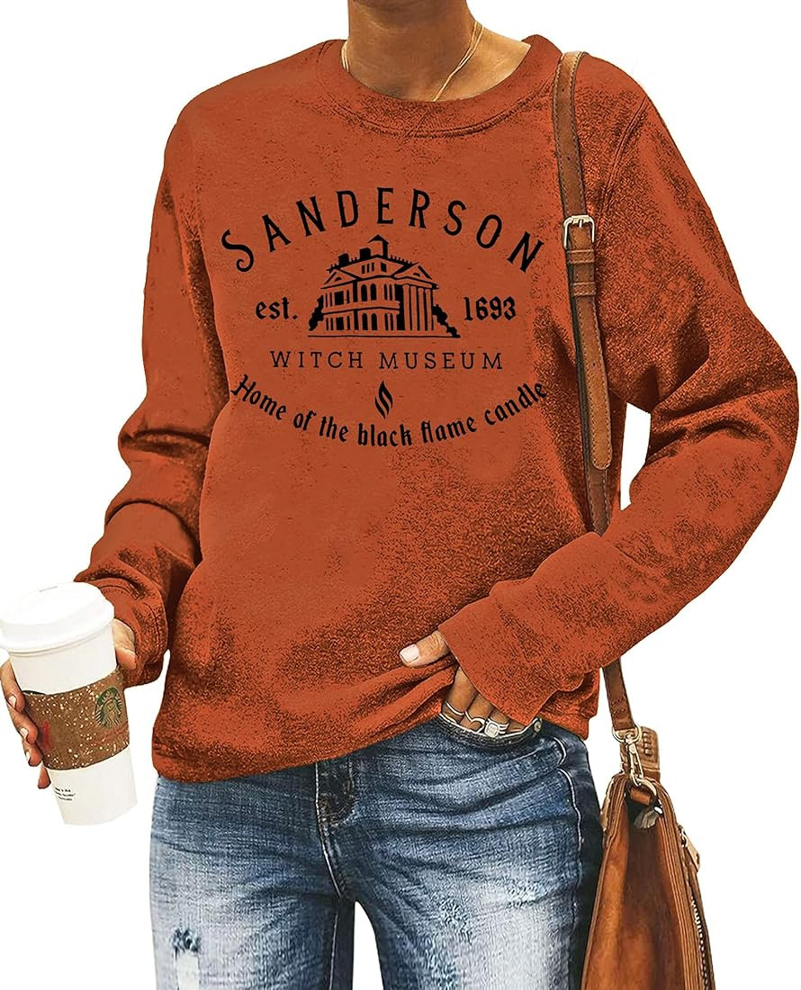 LHBNK Halloween Squad Sweatshirt Womens Hocus Pocus Long Sleeve Shirts Sanderson Sisters Pullover... | Amazon (US)