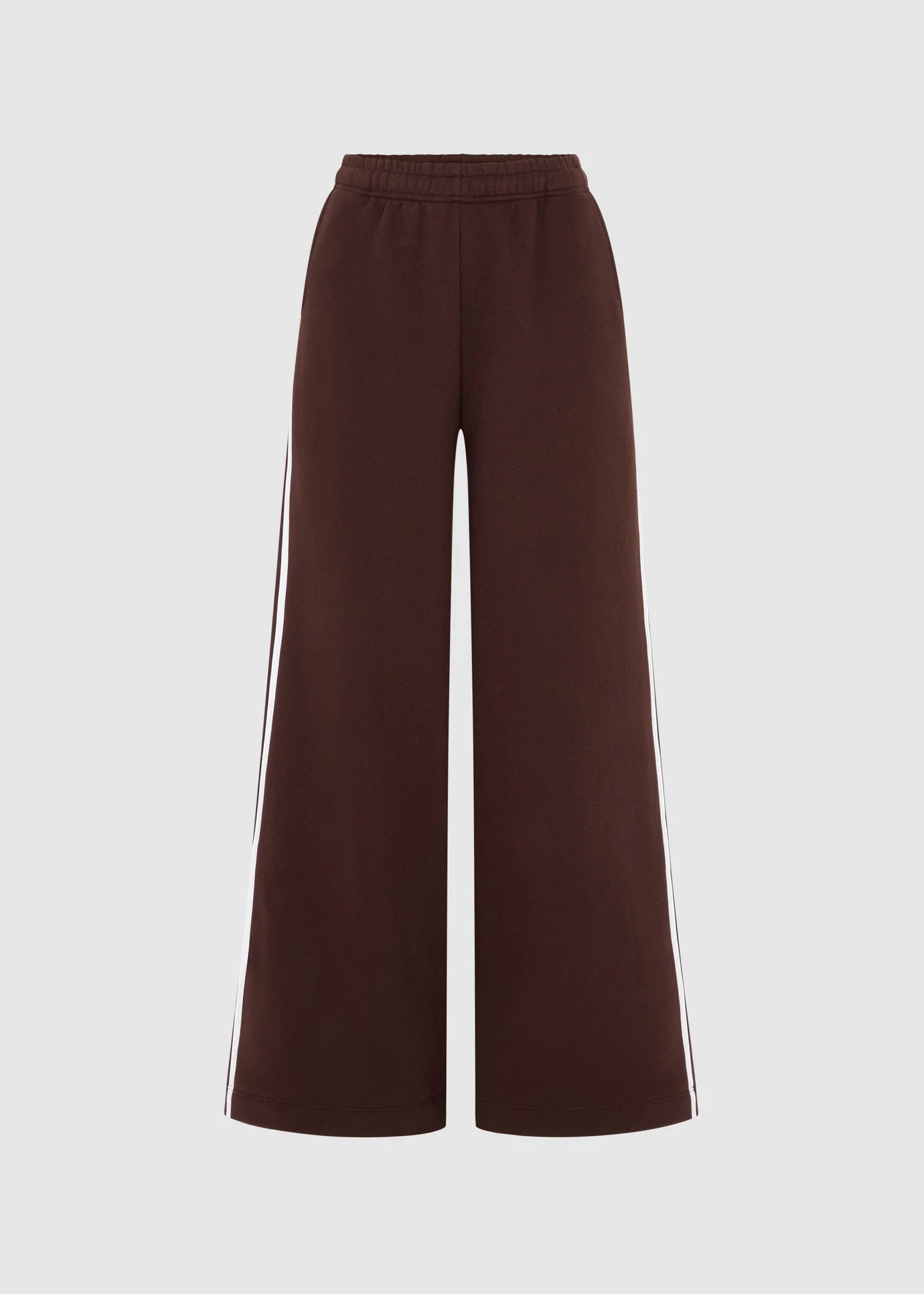 SIDE STRIPE WIDE LEG JOGGERS - BROWN | WAT The Brand