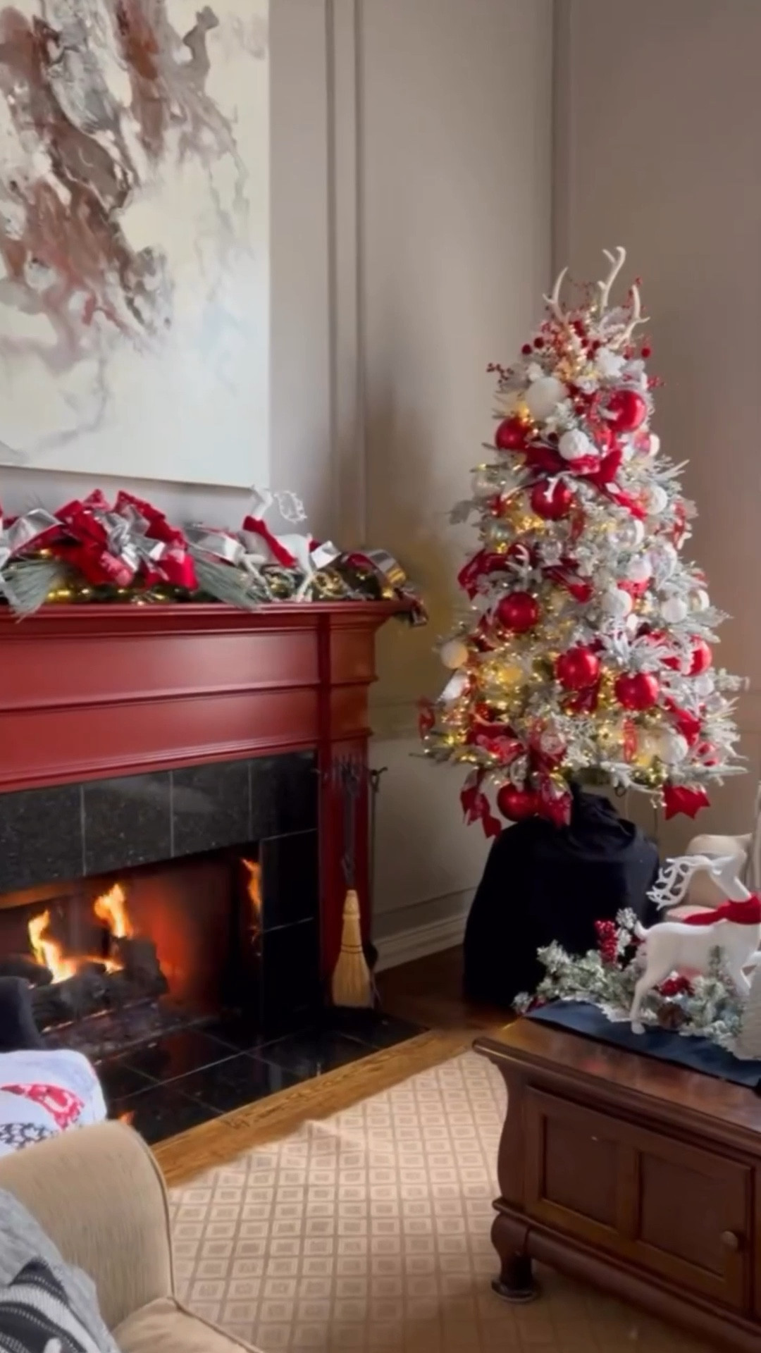 This Reindeer Forest Christmas tree, mantel, and coffee table decor feature my favorite 6 inch candy apple red ornaments and bows made with the perfect red velvet ribbon combination.

To shop this look you can comment “Designs” for a link to this Reindeer Forest design.
I have used these lights for years and I know they will last for many Christmases to come.

You can comment “Designs” for links.

Don’t forget to follow me for tons of Christmas decor ideas for your home this holiday season.

#christmas #christmaslights #lights #christmasdecor #christmasdecorating #holiday #holidaydecor #holidaylights #christmastree #Christmastime #christmasdecorations #christmastreedecorating #christmasmood #christmasspirit #christmasvibes #christmasmagic #sparkle #shinebright #holidays #holidaydecorating #holidayseason #holidayhome

#LTKHome #LTKSeasonal #LTKHoliday