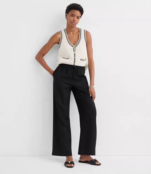 Sawyer Pull On Pants in Linen Blend | LOFT