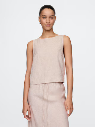 Linen-Blend Shell Tank Top | Gap (US)