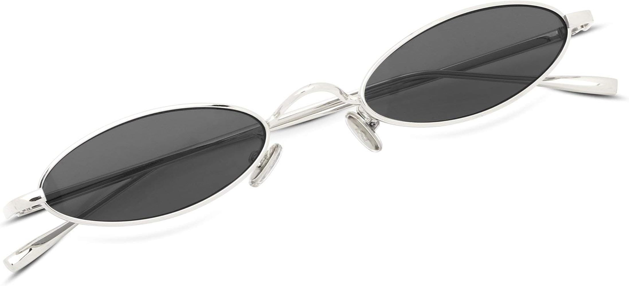 FEISEDY Vintage Small Sunglasses Oval Slender Metal Frame Candy Colors B2277 | Amazon (US)