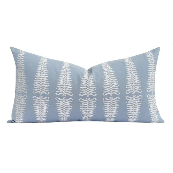 Fern Tree Sky Blue Throw Pillow | Land of Pillows