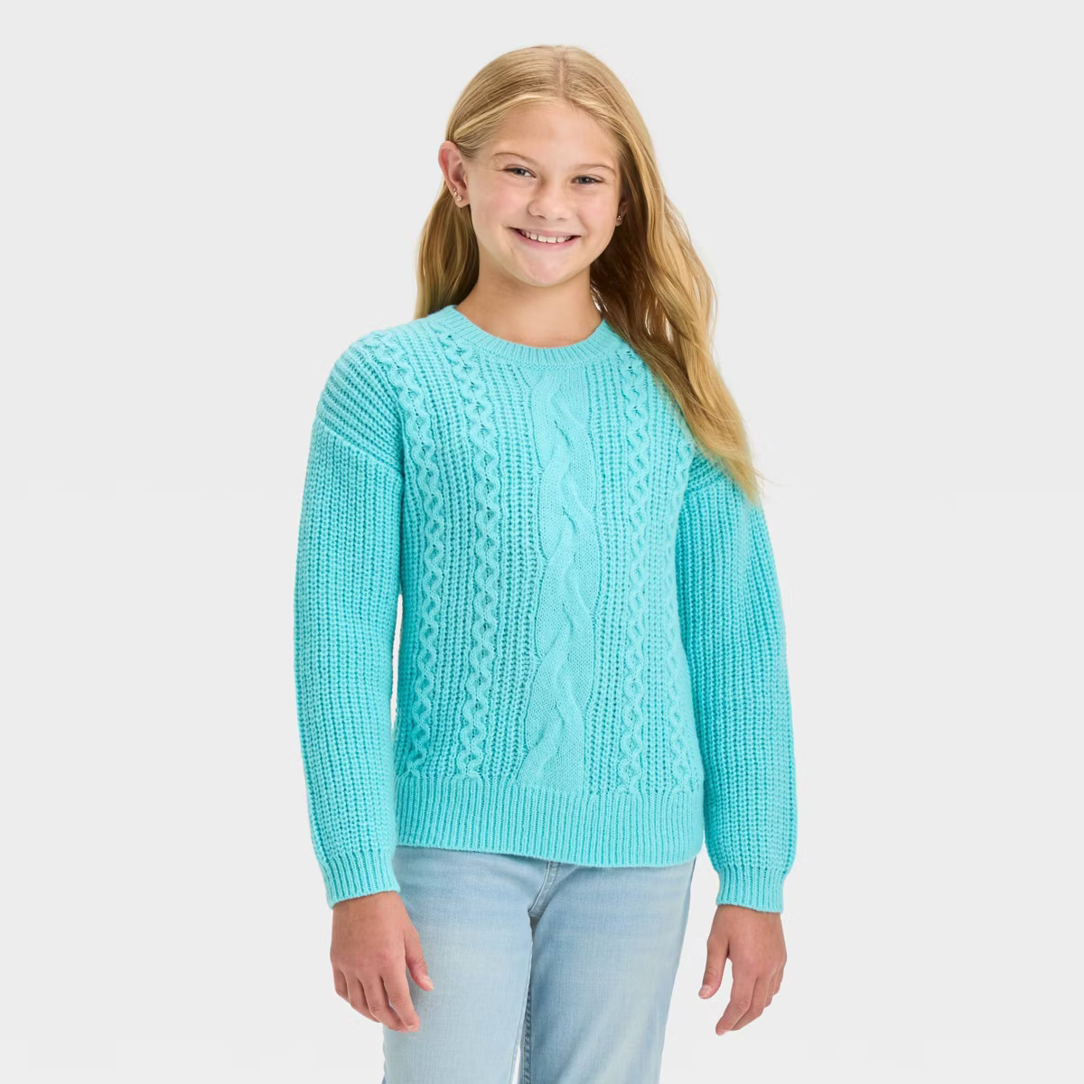 Girls' Cable Knit Pullover Sweater - Cat & Jack™ | Target