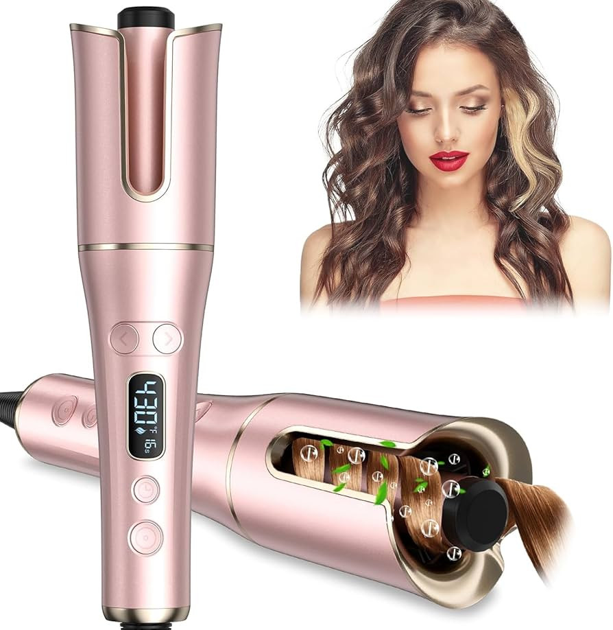 Automatic Curling Iron, Auto Hair Curler Wand with 4 Temperatures & 3 Timers & LCD Display, Curli... | Amazon (US)