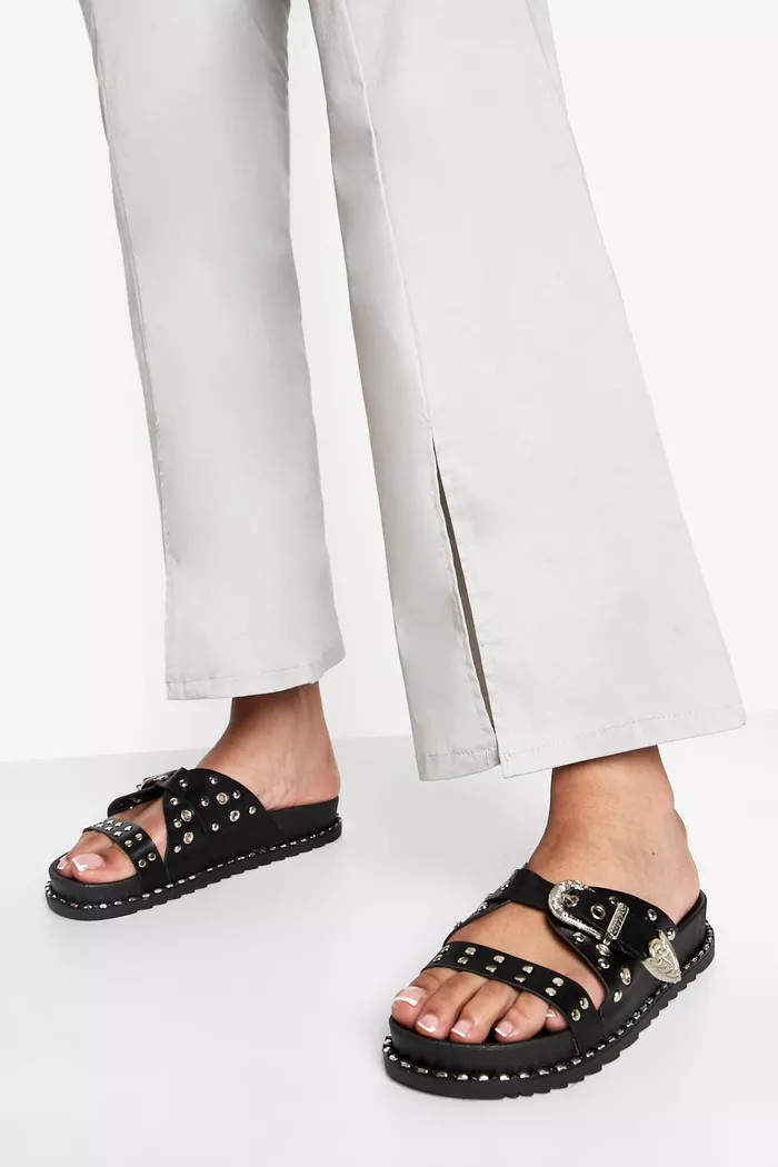Wide Fit Western Buckle Slider | Boohoo.com (UK & IE)