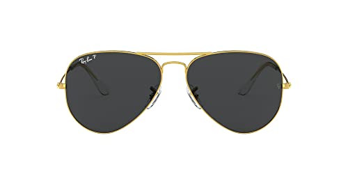 Ray-Ban RB3025 Classic Aviator Sunglasses, Legend Gold/Polarized Black, 55 mm | Amazon (US)