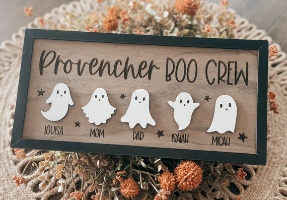 Boo Crew Sign-Halloween Family Sign-Halloween Decor-Ghost-Family Sign-Personalized Sign-Fall Deco... | Etsy (US)