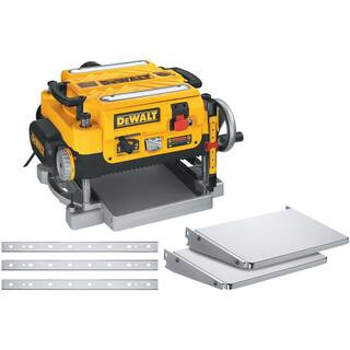 DEWALT 15 Amp Corded 13 in. Heavy-Duty 2-Speed Thickness Planer with (3) Knives, In Feed Table an... | The Home Depot