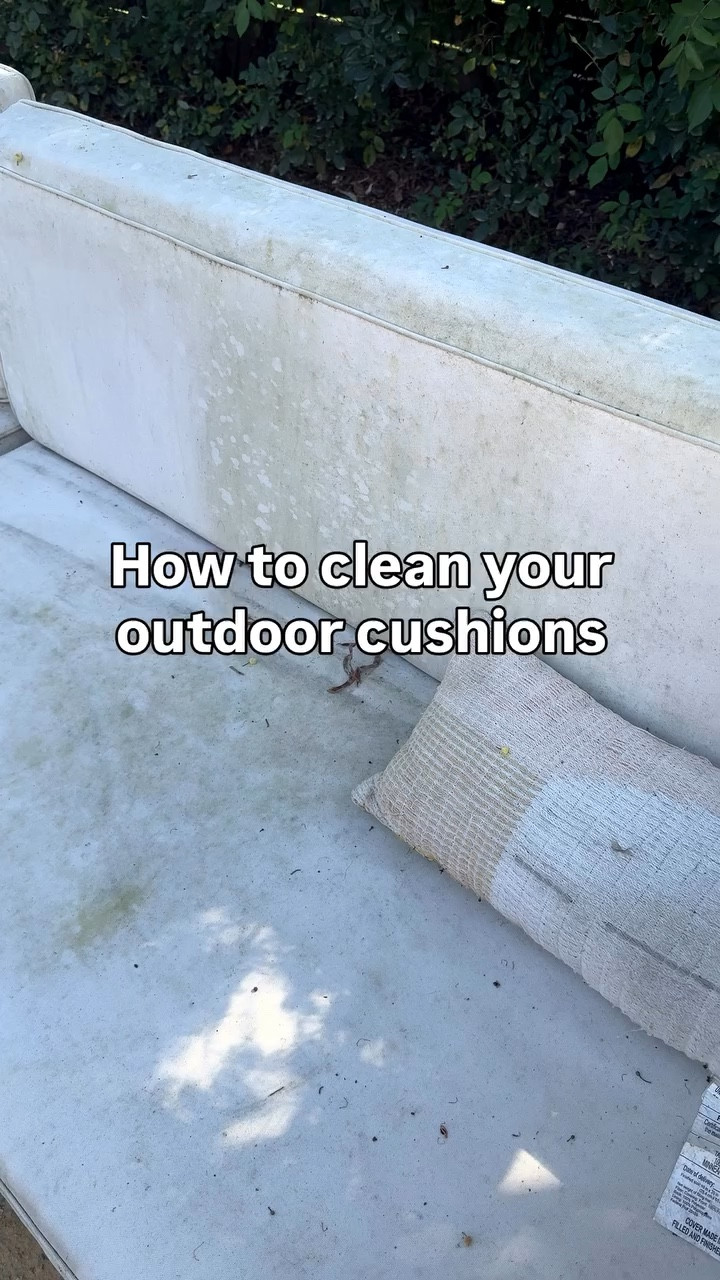 An easy way to clean outdoor cushions without scrubbing? Yes please.

If your outdoor cushions are looking dirty, stained, or just not as cozy, this simple outdoor cushion cleaning method actually works - no scrubbing, no wasting time.

I don’t have time to deep clean patio furniture, so this quick outdoor cleaning hack has been a game changer. Just spray it on, let it sit for a minute or two, then power wash. 

Just make sure you’re using the lowest setting, the widest nozzle angle, and you spray 1-2 ft away to avoid damaging the fabric.

It lifts buildup, refreshes fabric, and makes your outdoor sofa look almost new again.

Way easier (and way cheaper) than replacing your outdoor furniture.

Save this for your next patio reset 🌿

Follow for cozy home decor, outdoor living, and simple home hacks that make real life easier

Comment SHOP below to receive a DM with the link to this post on my LTK
