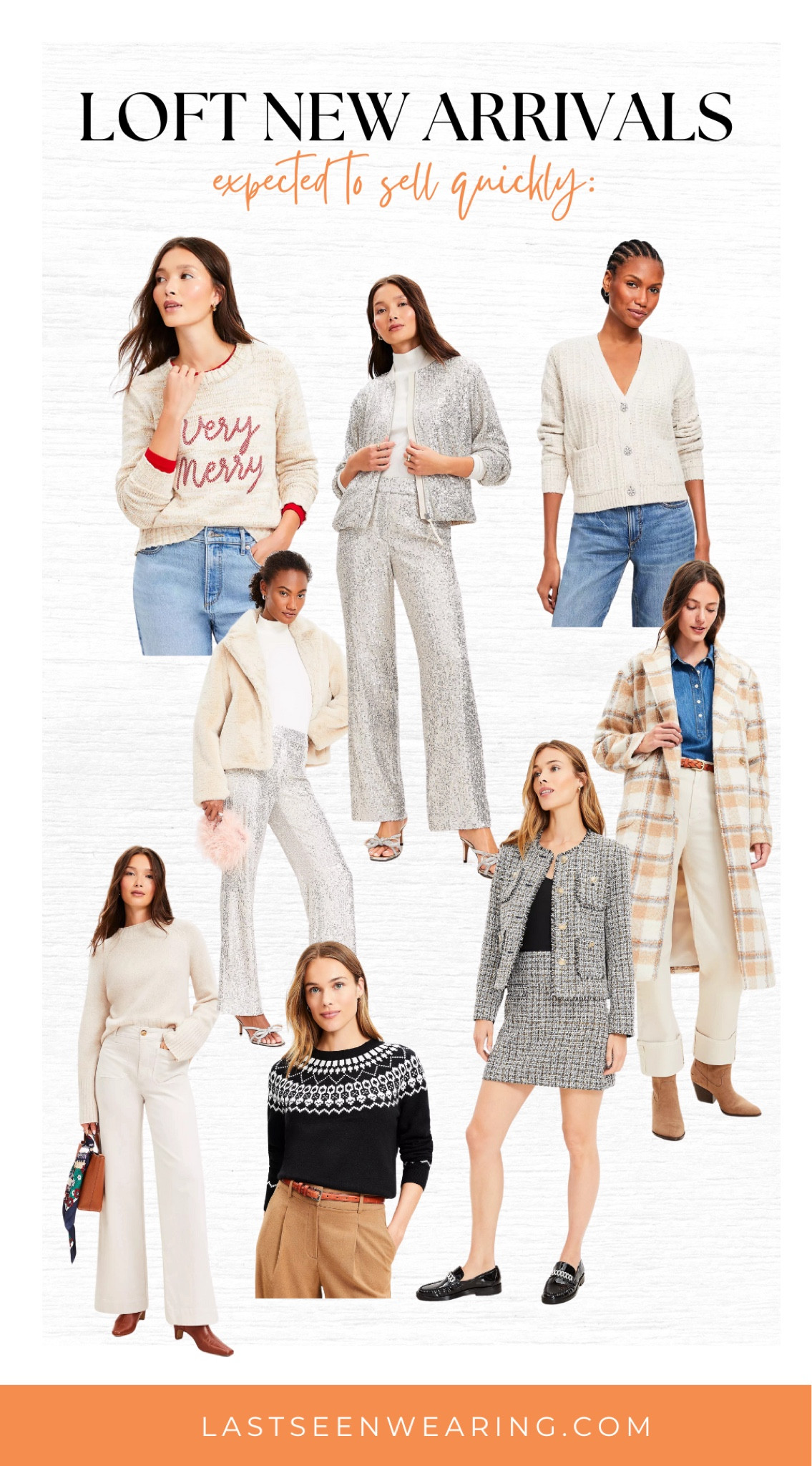 Loft New Arrivals 
# Christmassweater #twilljacket #sequinpants

#LTKStyleTip #LTKHoliday