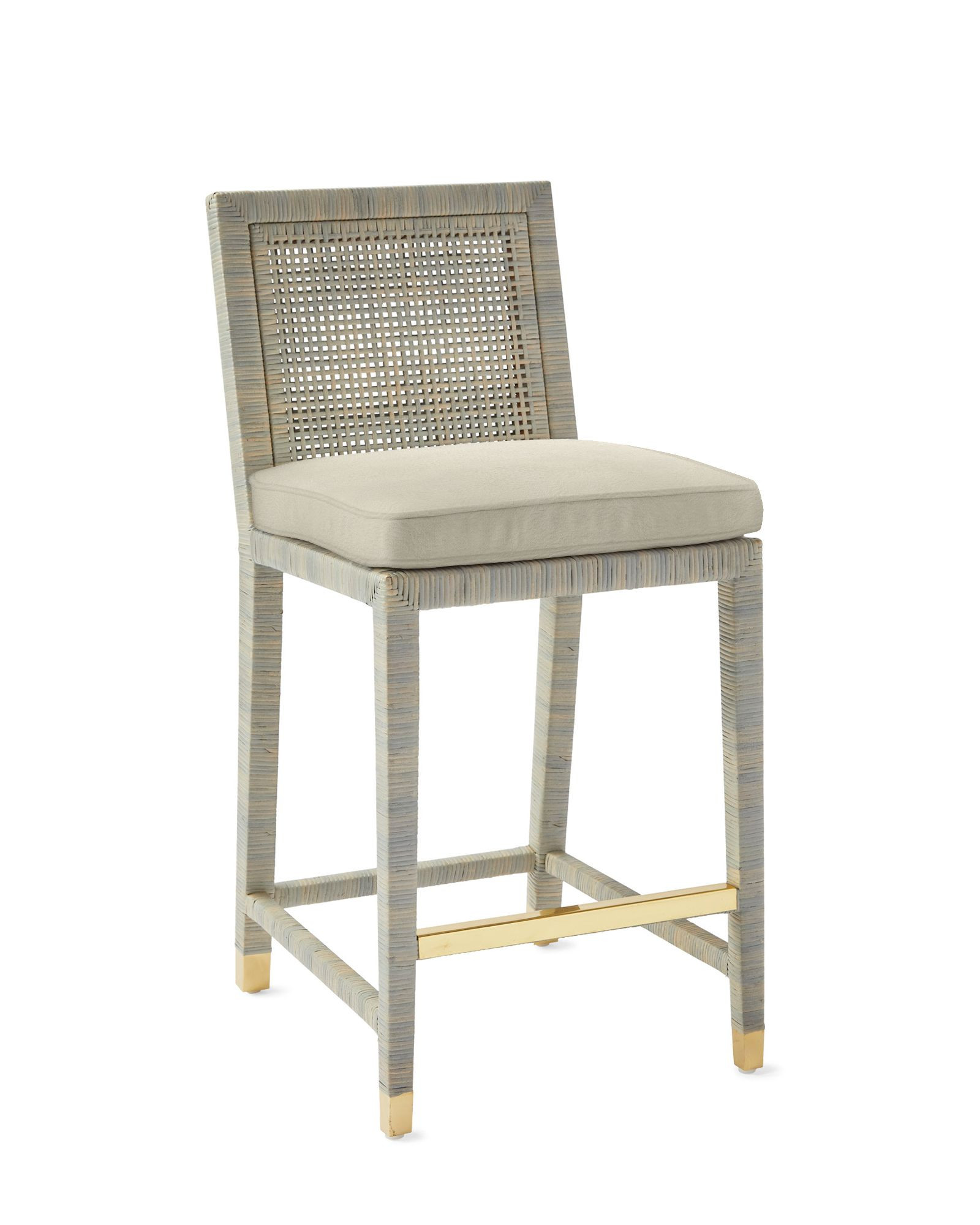 Balboa Rattan Counter Stool - Mist | Serena and Lily