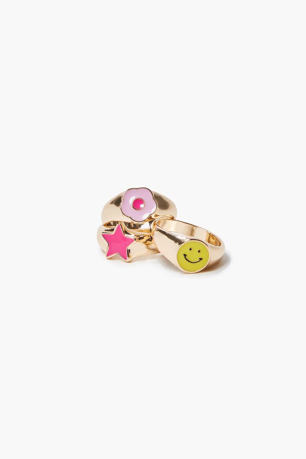 Assorted Happy Face Ring Set | Forever 21 (US)
