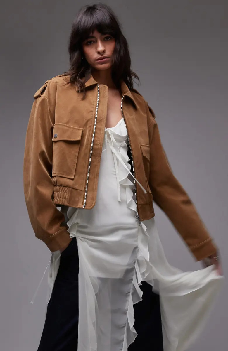 Topshop Faux Suede Jacket | Nordstrom | Nordstrom