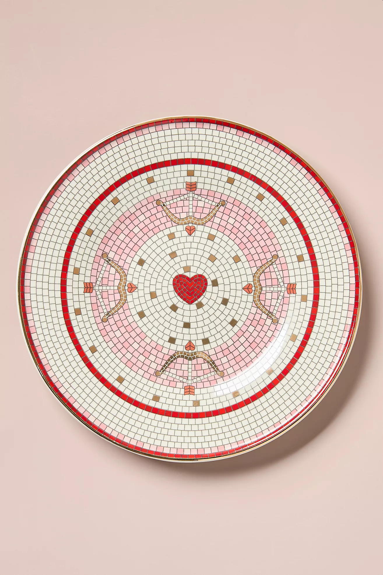 The Bistro Tile Stoneware Dessert Plate: Valentine's Edition | Anthropologie (US)