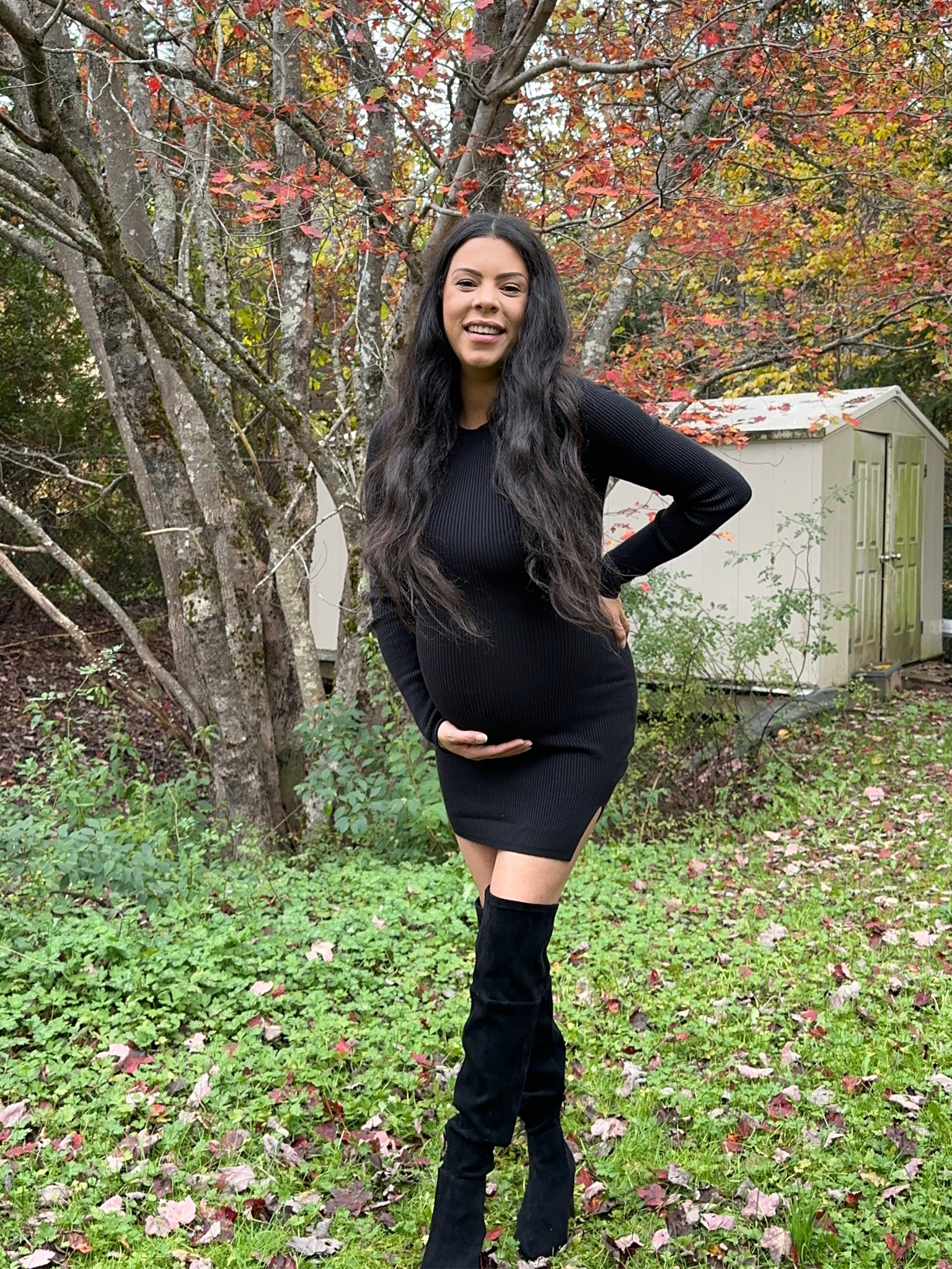Day 5 of Styling the Bump (that also works if you’re not pregnant)  - Outfit 2 of 3 ways 🍂 Dress comes in multiple colours!

| FOLLOW for more bump style & relatable pregnancy journey ✨ |
30 Days of Styling The Bump - Fall & Winter Outfits Edition 🍂 | I promise you, you don’t have to sacrifice comfort for stylish pregnancy outfits and I’m going to show you how! 
This dress is another clothing find I’m so happy about and will definitely be wearing as a post-pregnancy with my fall outfits next year! It’s so cute for layering under almost anything, can be dressed up or down and also looks so good when you’re out-and-about! These are some an easy every day outfits / looks and perfect for taking it from day to night just by switching up the shoes and jacket! Plus, I love how because it’s a classic cut, the ways we can style it with other pieces seem endless 🙌🏽 One dress styled 3 ways ✨
These are all non-maternity maternity clothes I’m wearing, because I love avoiding maternity clothes as much as possible for pieces I can wear post-pregnancy! I’m officially in my third trimester of pregnancy at 30 weeks pregnant today (where is the time going!?), and my pregnant bump style has been comfort meets cozy fall vibes for most day to day! I'm creating 30 days of styling this growing baby bump from comfy and cute fall outfit styles all the way to dressy pregnancy outfits for those special occasions you need fall and winter / holiday outfit inspo for - with some fun, relatable and honest pregnancy journey videos in between. So if you’re pregnant, welcome - come join us as we move through this last trimester together and talk all things pregnancy!
I’m wearing a size XS in this dress because it’s super stretchy!

Baby bump style, maternity style fashion, fall outfit inspo, outfit inspiration, pregnancy outfits, pregnant style, pregnancy style, third trimester style, maternity outfits, fall outfits, fall fashion, family photos, fall knee high boots, thanksgiving, fall dresses

#LTKbump #LTKparties #LTKHoliday