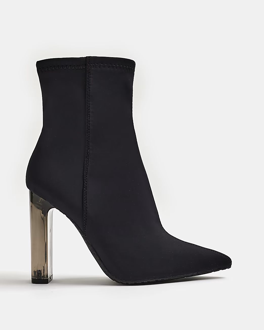 Black heeled sock ankle boots | River Island (UK & IE)