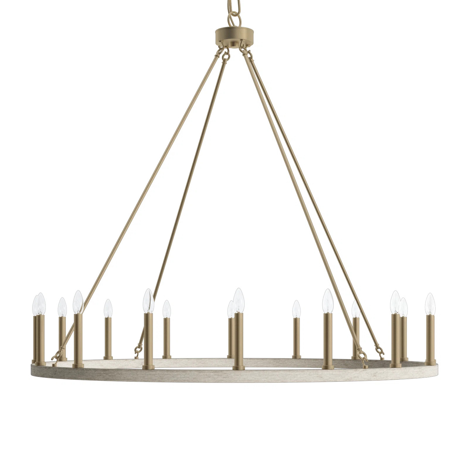 Finchley 16 - Light Living Room Steel Dimmable Wagon Wheel Chandelier UL Certified | Wayfair North America