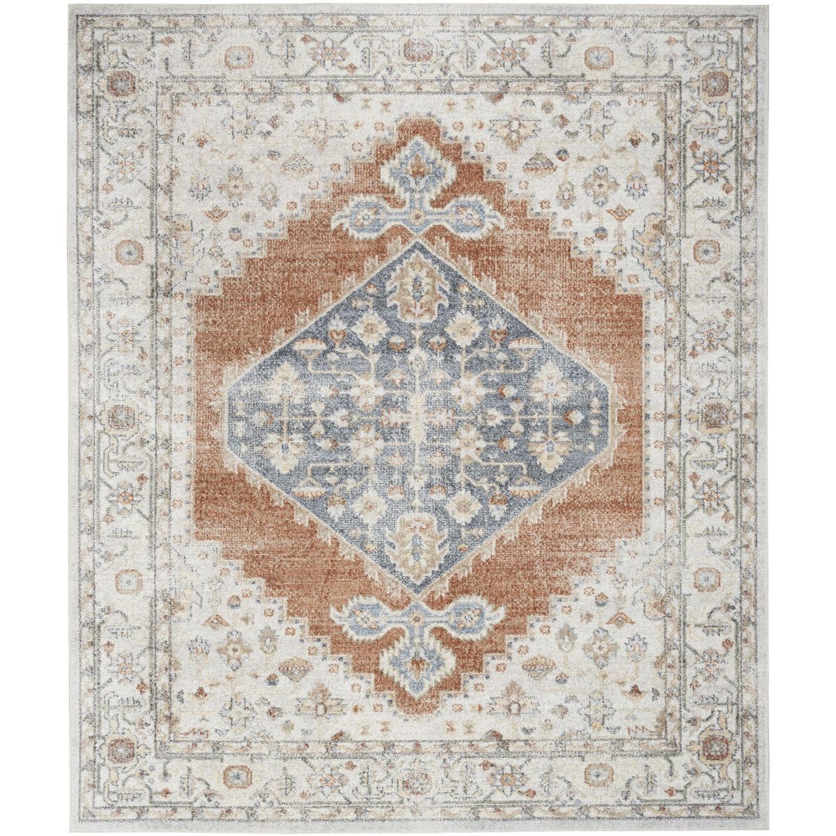 Nourison Astra Machine Washable Vintage Persian Indoor Rug Sage Multi 5'3" x 7' | Target