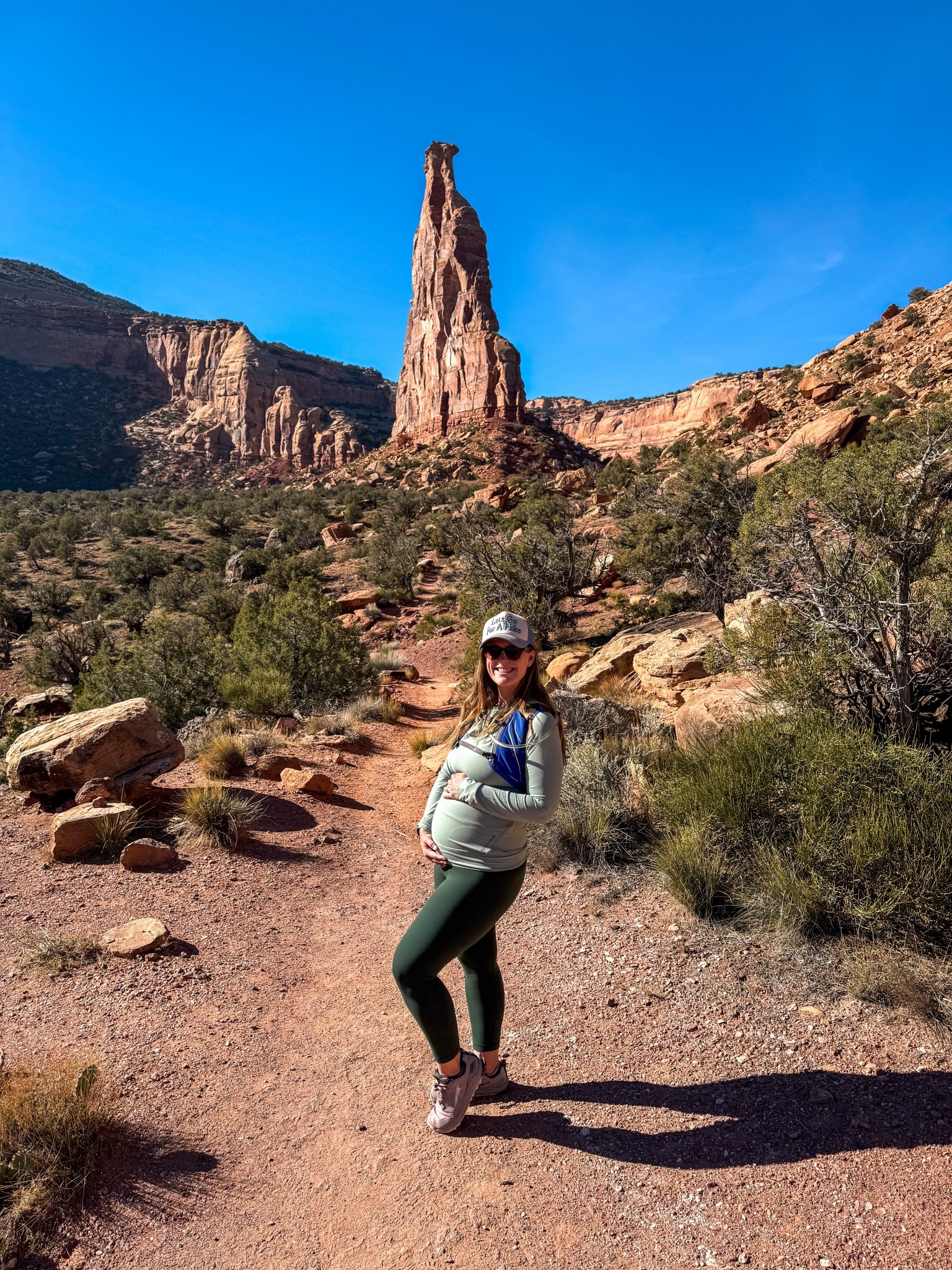 Bump friendly hiking outfit ✨🏜️🥾 

Stretchy sun shirt + Lululemon aligns means I can still fit in pre-pregnancy clothes…for now!

#LTKActive #LTKfitnessgoals #LTKBump