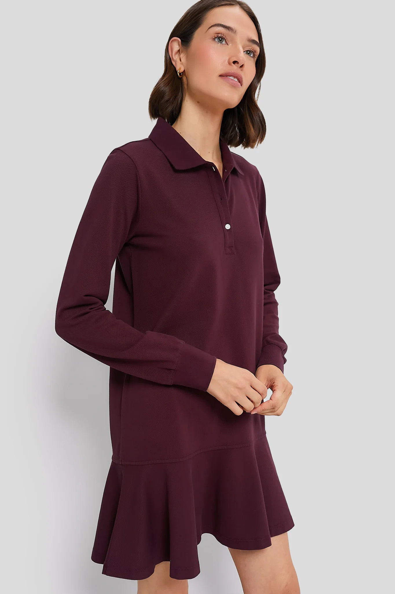 Winetasting Long Sleeve Pique May Polo Dress | Tuckernuck (US)